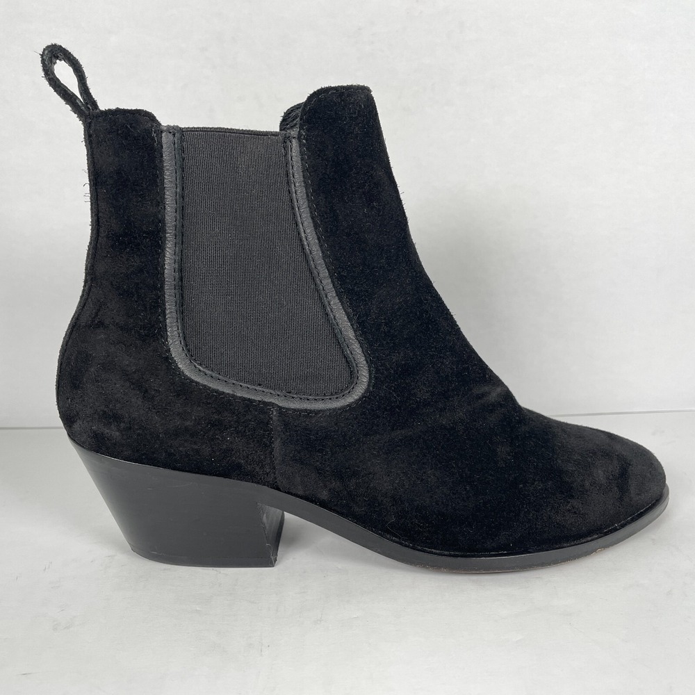 Thursday Boot Co. Everyday Chelsea Boots Womens Size 6 Black Suede Slip On Shoes